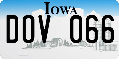 IA license plate DOV066