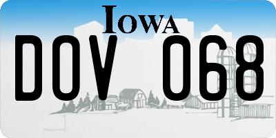 IA license plate DOV068