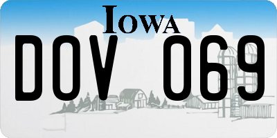 IA license plate DOV069