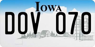 IA license plate DOV070