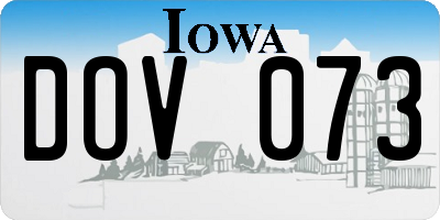 IA license plate DOV073