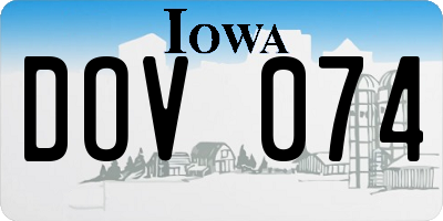 IA license plate DOV074