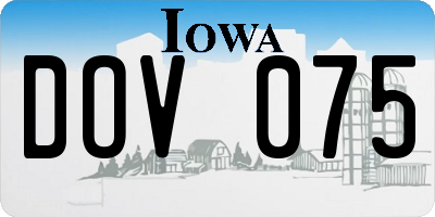 IA license plate DOV075