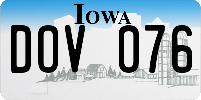 IA license plate DOV076