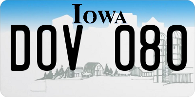 IA license plate DOV080