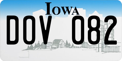 IA license plate DOV082