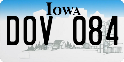 IA license plate DOV084