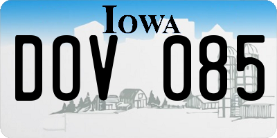 IA license plate DOV085