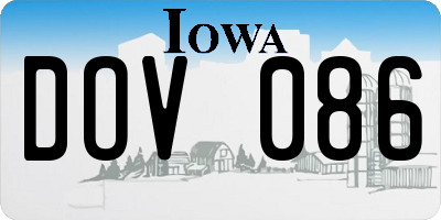 IA license plate DOV086