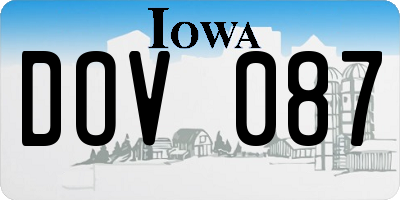 IA license plate DOV087