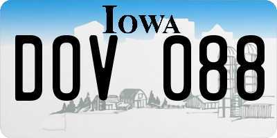 IA license plate DOV088