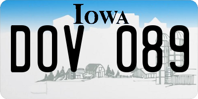 IA license plate DOV089