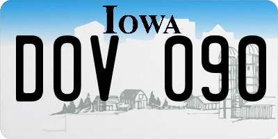 IA license plate DOV090