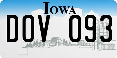 IA license plate DOV093