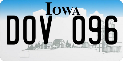 IA license plate DOV096