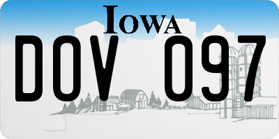 IA license plate DOV097