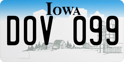 IA license plate DOV099