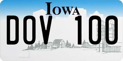 IA license plate DOV100