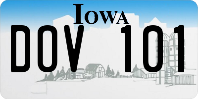 IA license plate DOV101