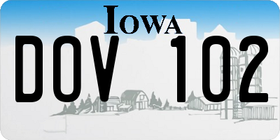 IA license plate DOV102