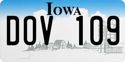 IA license plate DOV109