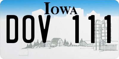 IA license plate DOV111