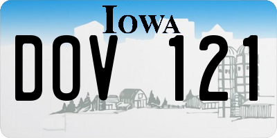 IA license plate DOV121