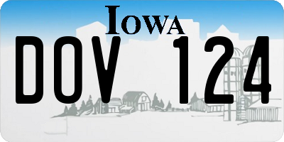 IA license plate DOV124