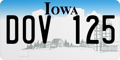IA license plate DOV125