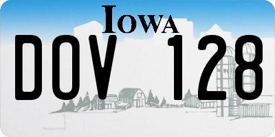 IA license plate DOV128