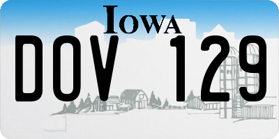 IA license plate DOV129