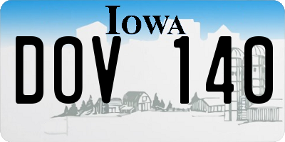 IA license plate DOV140