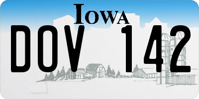 IA license plate DOV142