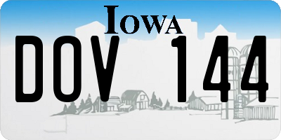IA license plate DOV144