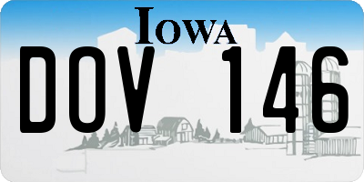 IA license plate DOV146