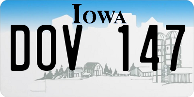 IA license plate DOV147