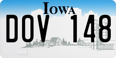 IA license plate DOV148
