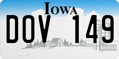 IA license plate DOV149