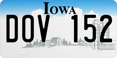 IA license plate DOV152