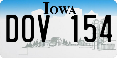 IA license plate DOV154