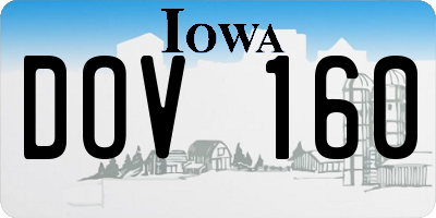 IA license plate DOV160