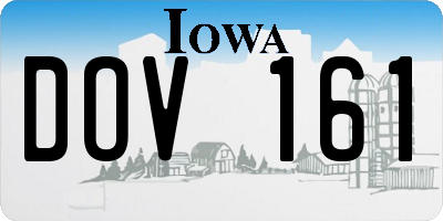 IA license plate DOV161