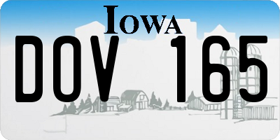 IA license plate DOV165