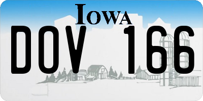 IA license plate DOV166