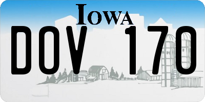 IA license plate DOV170