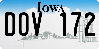 IA license plate DOV172