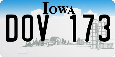 IA license plate DOV173