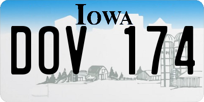 IA license plate DOV174