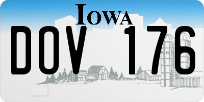 IA license plate DOV176