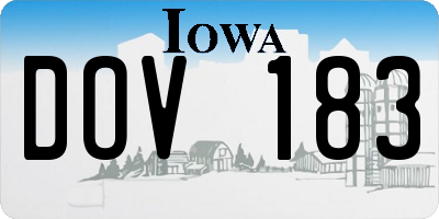 IA license plate DOV183